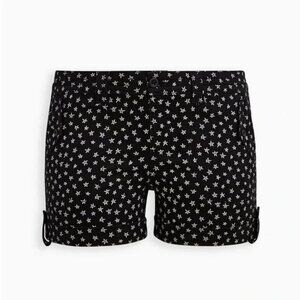 Torrid Women's Plus 18 Stars 3.5 Inch Military Stretch Twill Mid-Rise Black Shor
